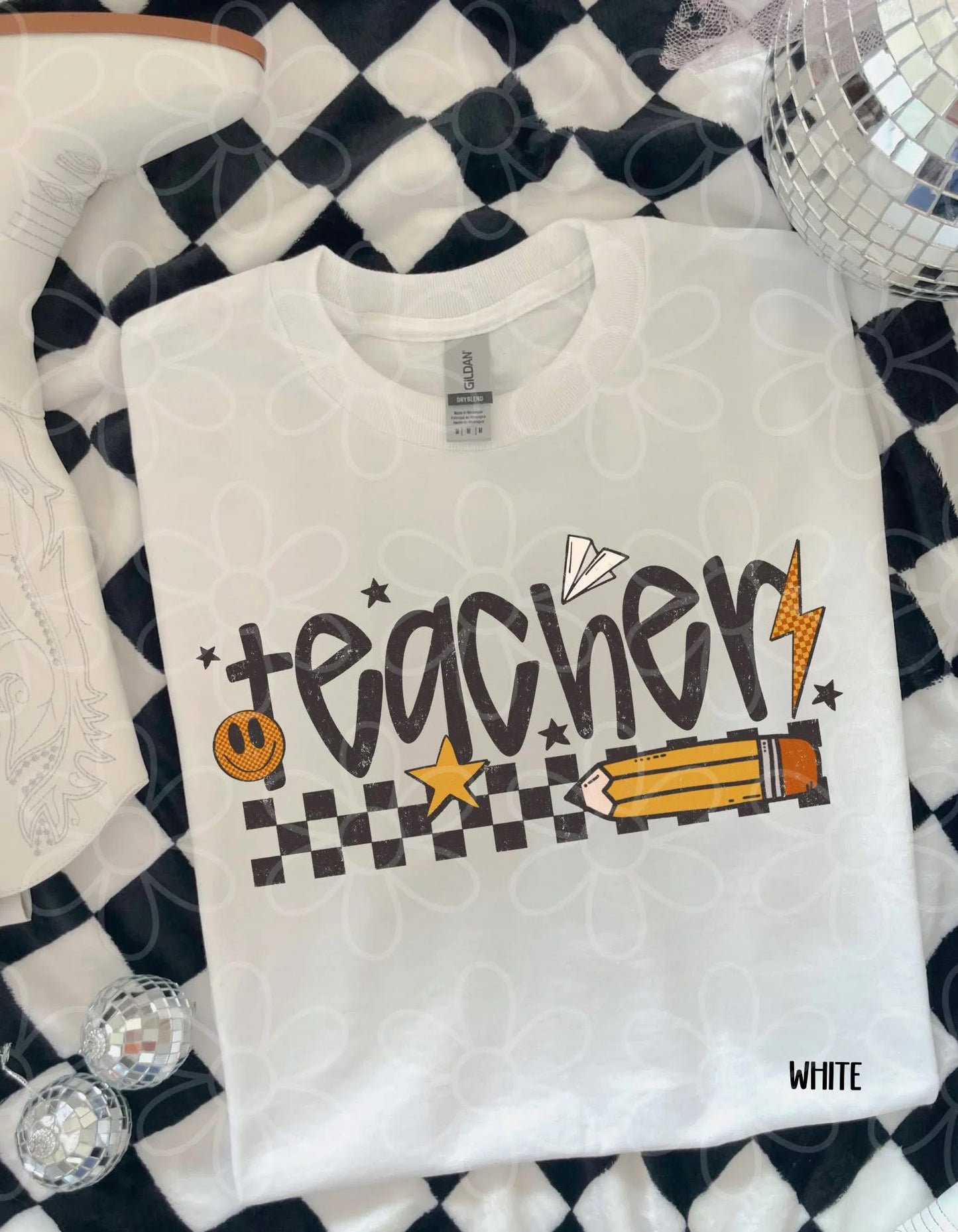 TEE TUESDAY - Checkered Pencil Teacher