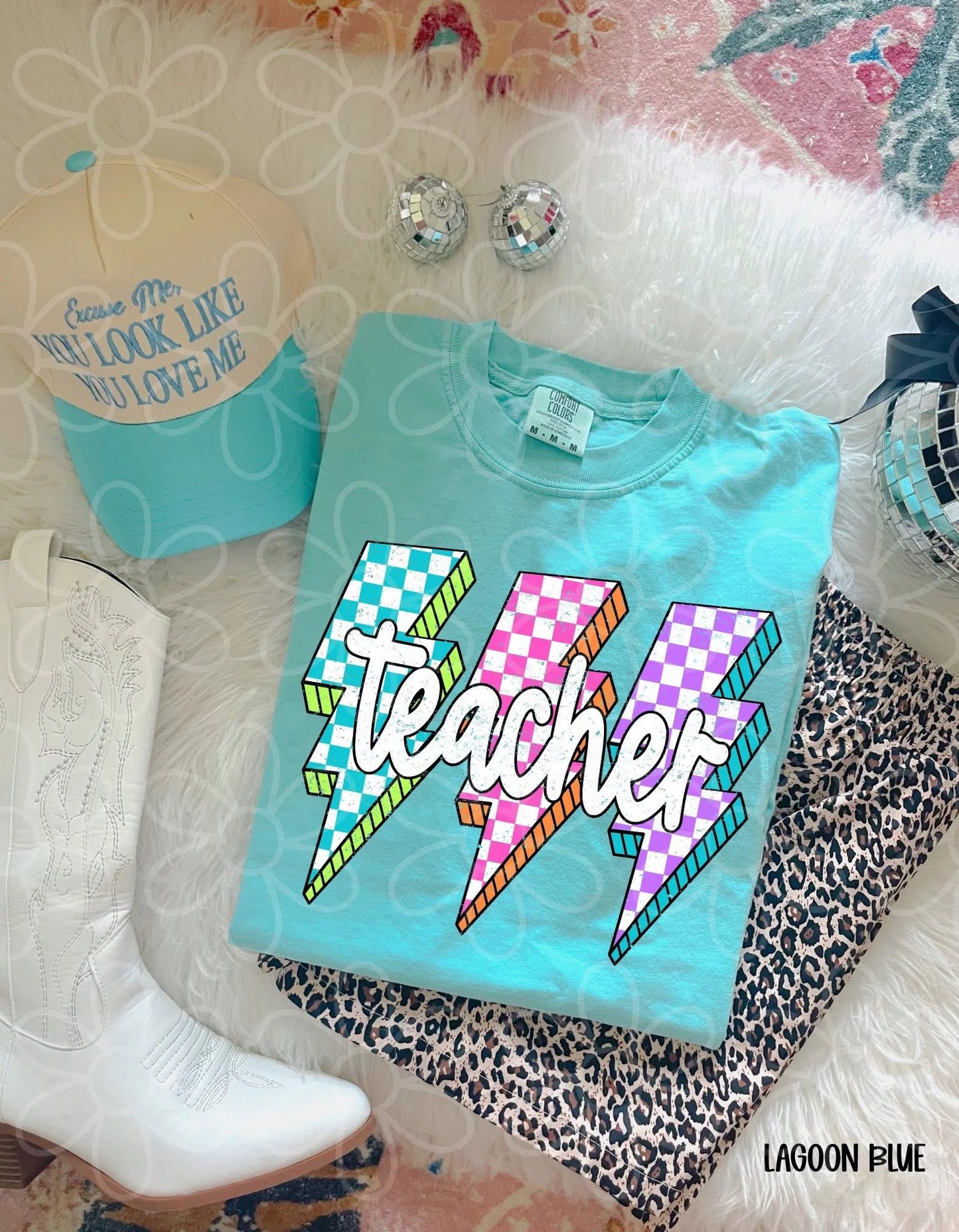 TEE TUESDAY - Checkered Lightning Teacher