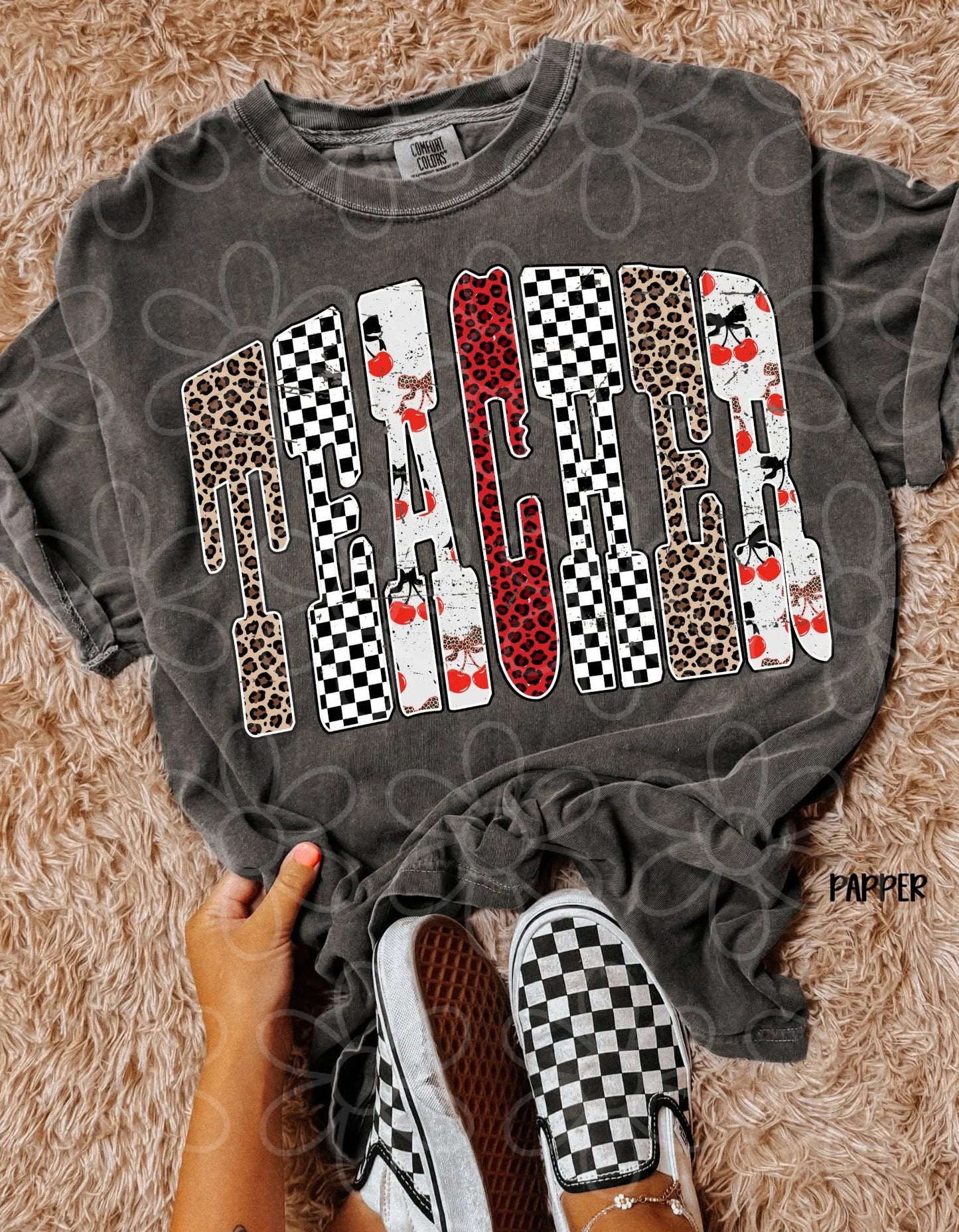 TEE TUESDAY - Leopard Checkered Teacher