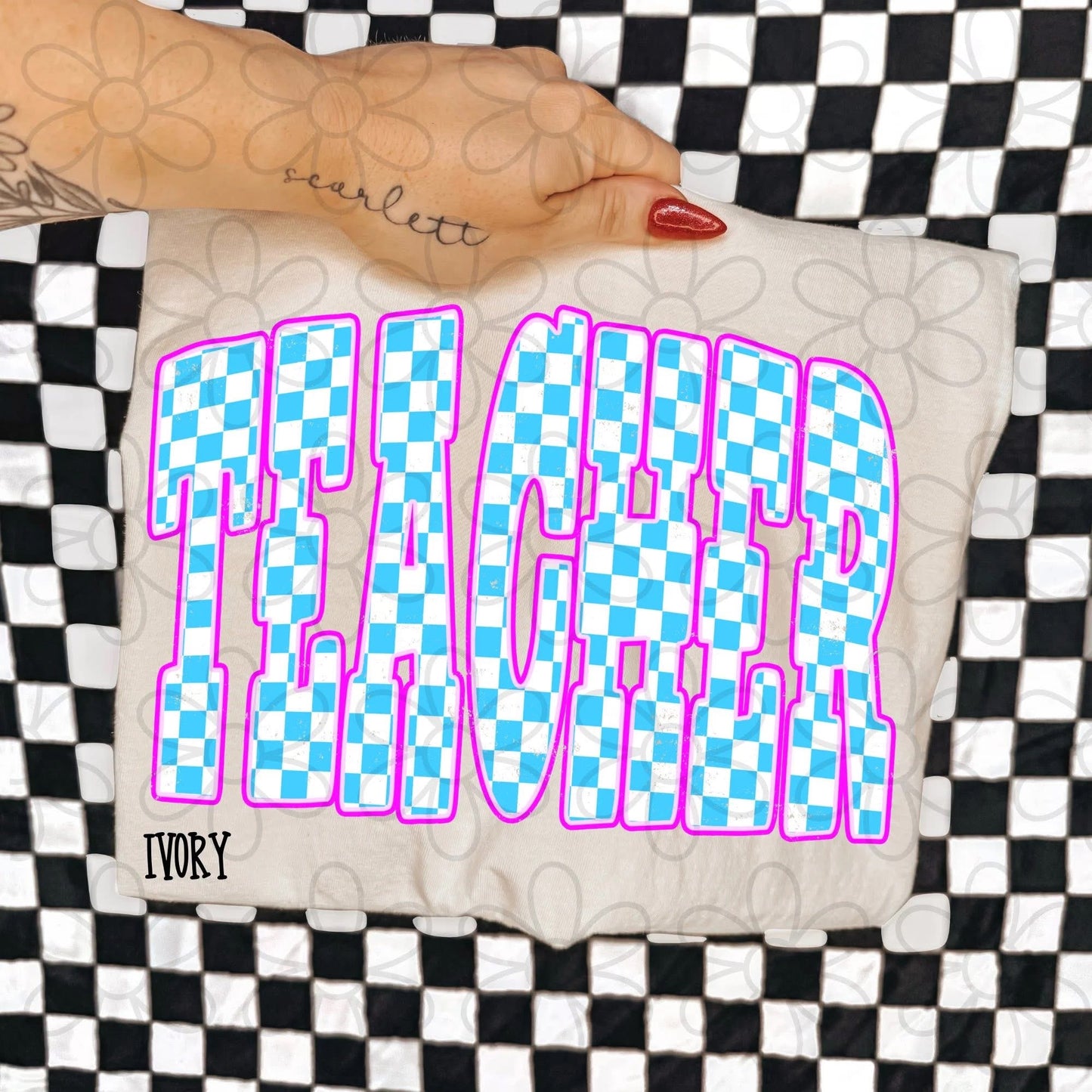 TEE TUESDAY - Blue Checkered Teacher