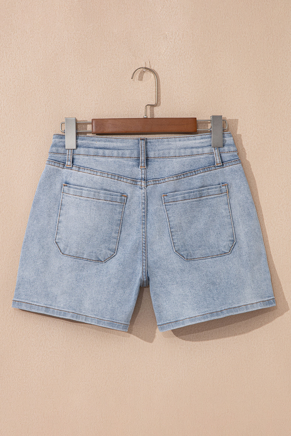 Light Wash High Rise Denim Shorts
