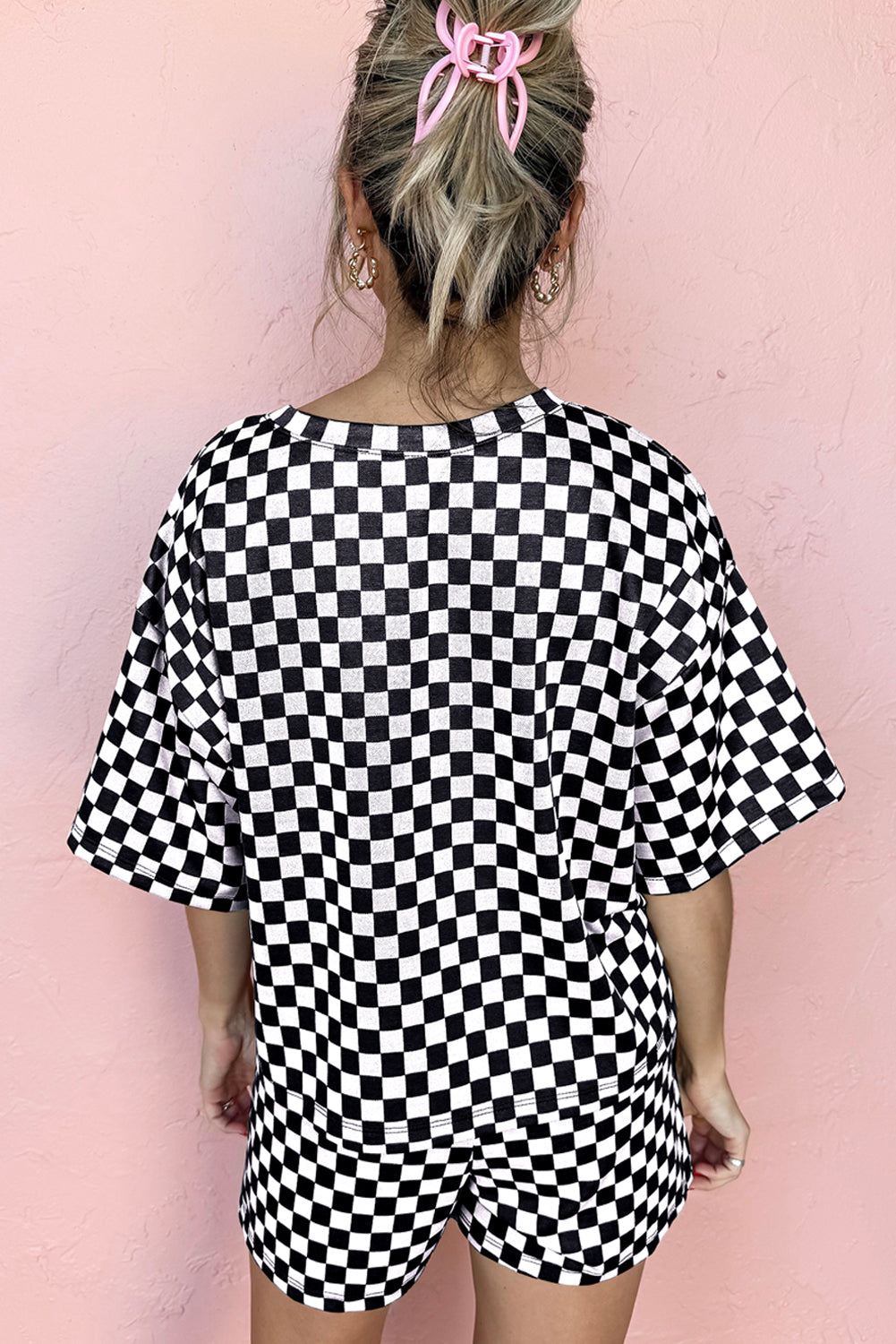Black Checkered Two Piece Set