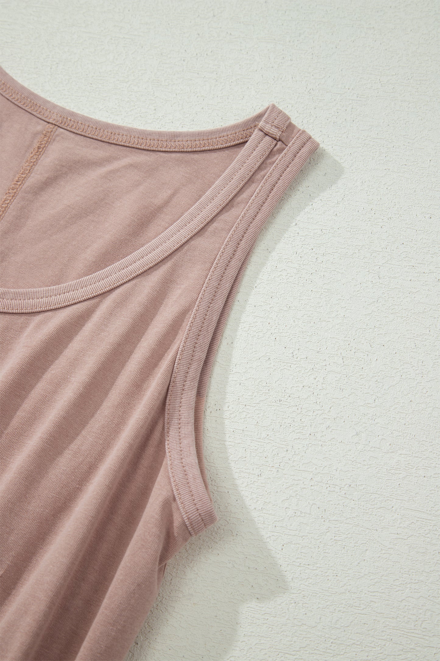 Mineral Wash U Neck Elastic Waist Sleeveless Mini Dress