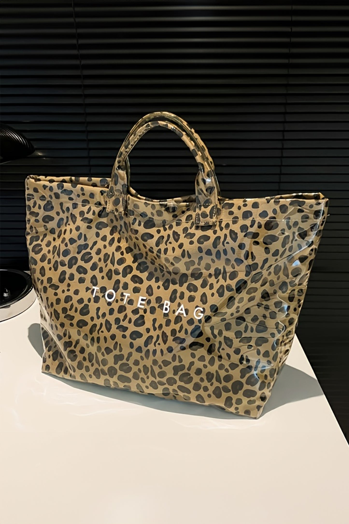 Brown Leopard Water Proof Tote Bag
