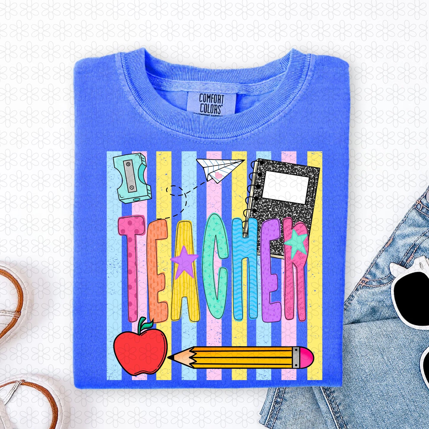 TEE TUESDAY - Colorful Striped Teacher