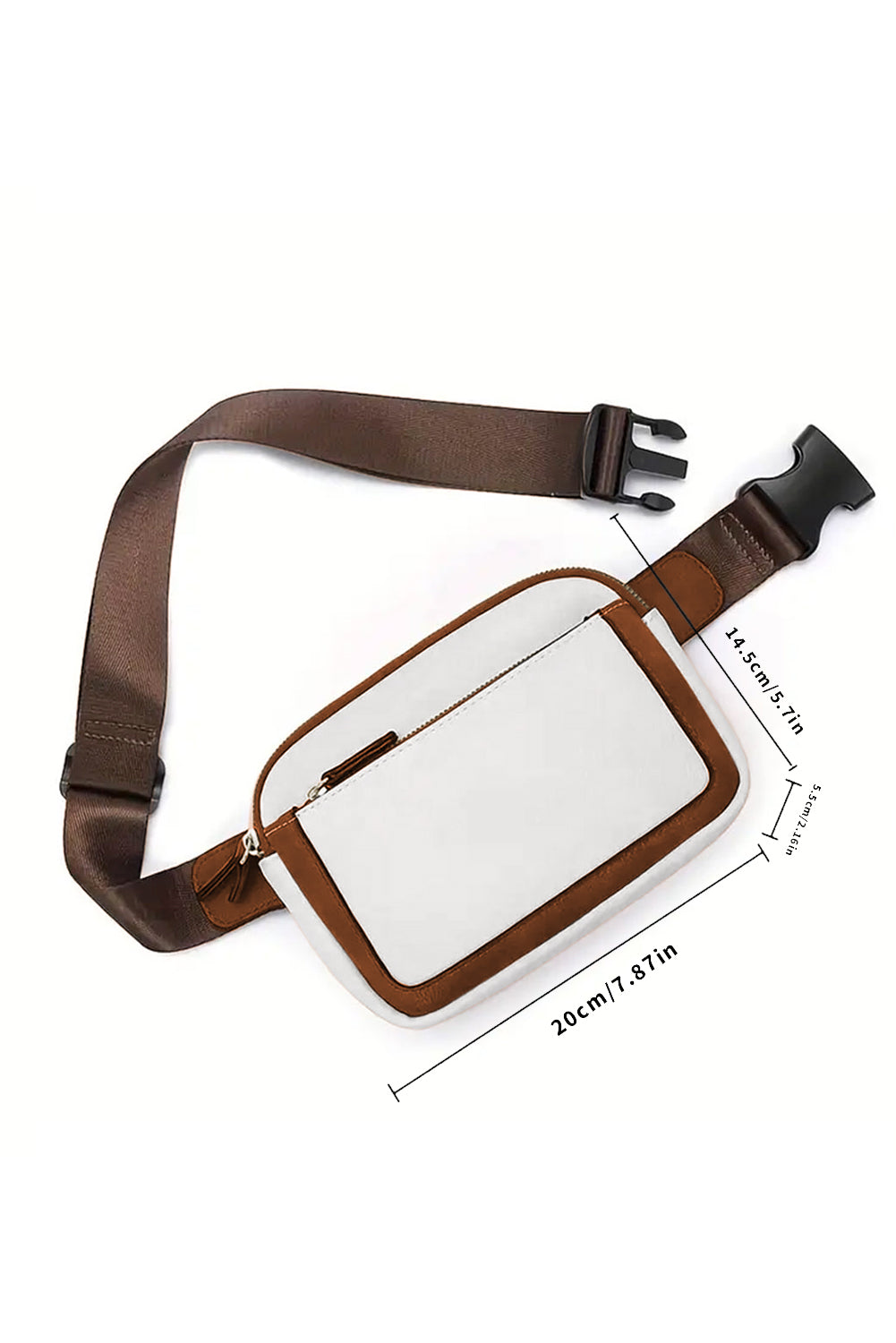 White Adjustable Strap Leather Crossbody Bag