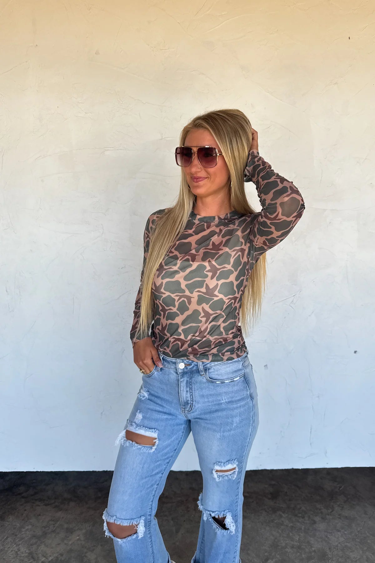 PREORDER Hunting Dress It Up Mesh Tops