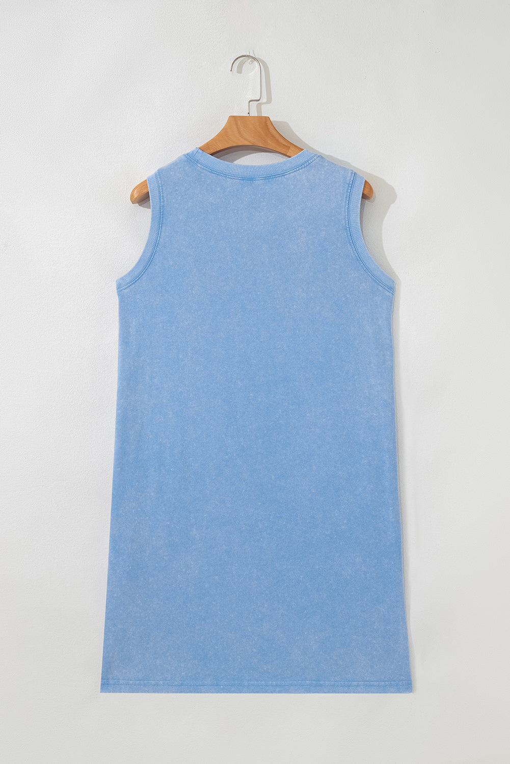 Blue Mineral Wash Tank Mini Dress