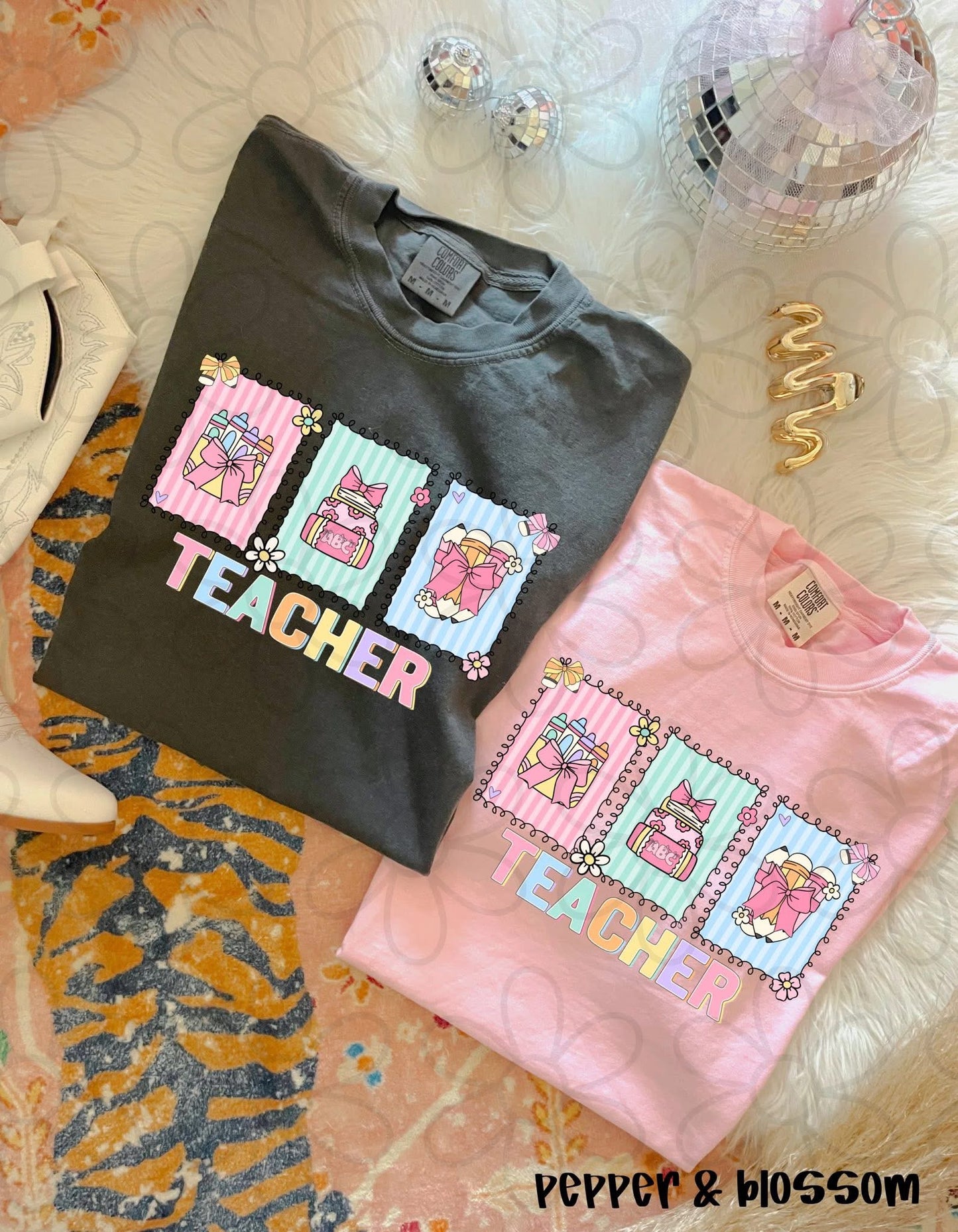 TEE TUESDAY - Striped Stamps Teacher