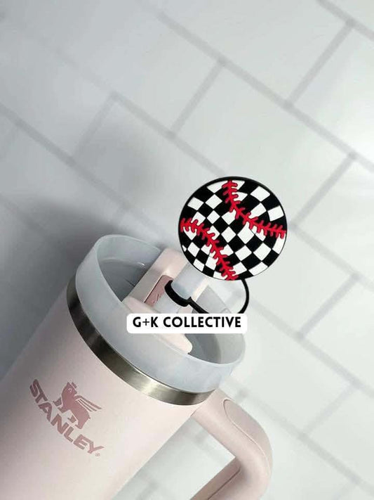 RTS Checkered Baseball Straw Topper