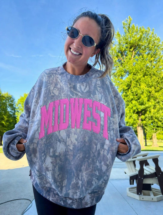 PREORDER Camo Embroidered Midwest Sweatshirt