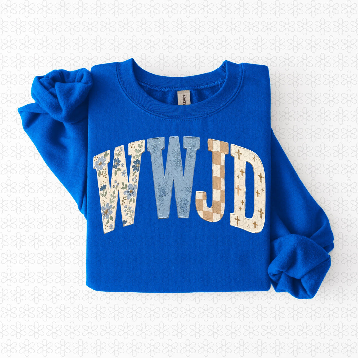 Blue Floral WWJD