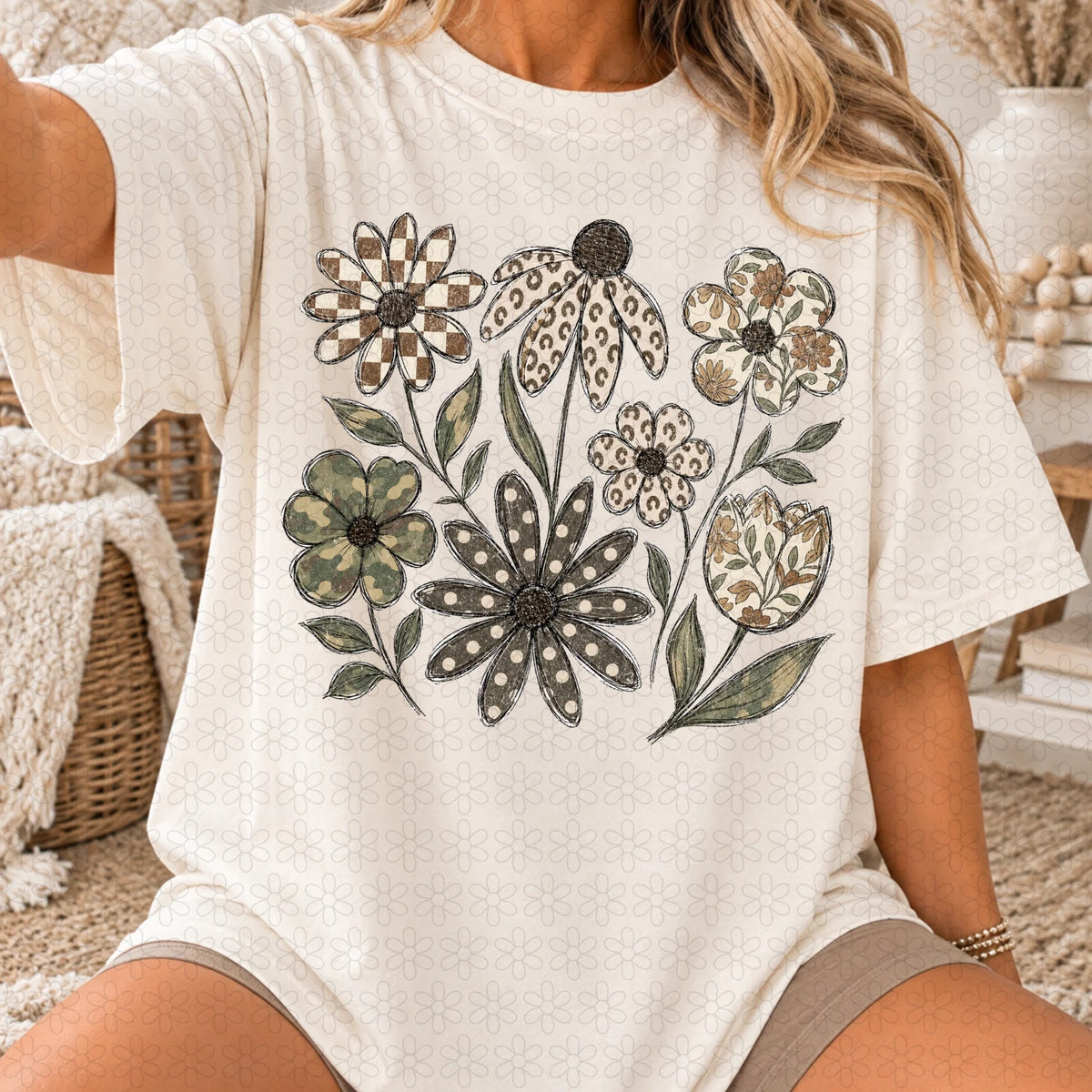 Polka Dot Camo Floral
