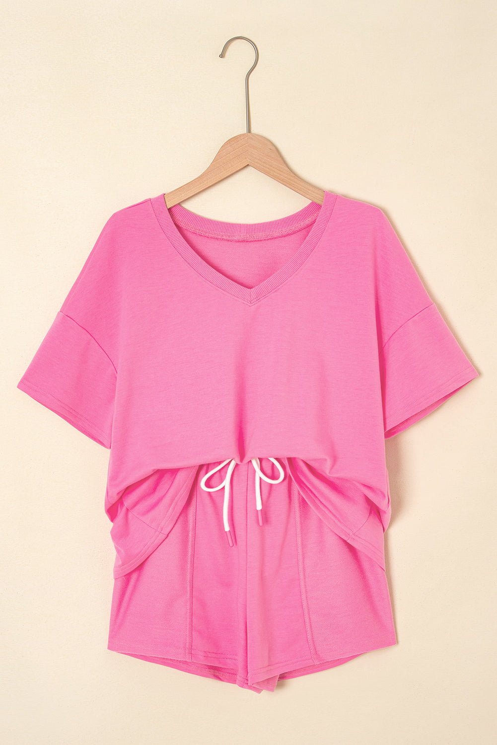 Pink V-Neck Lounge Set