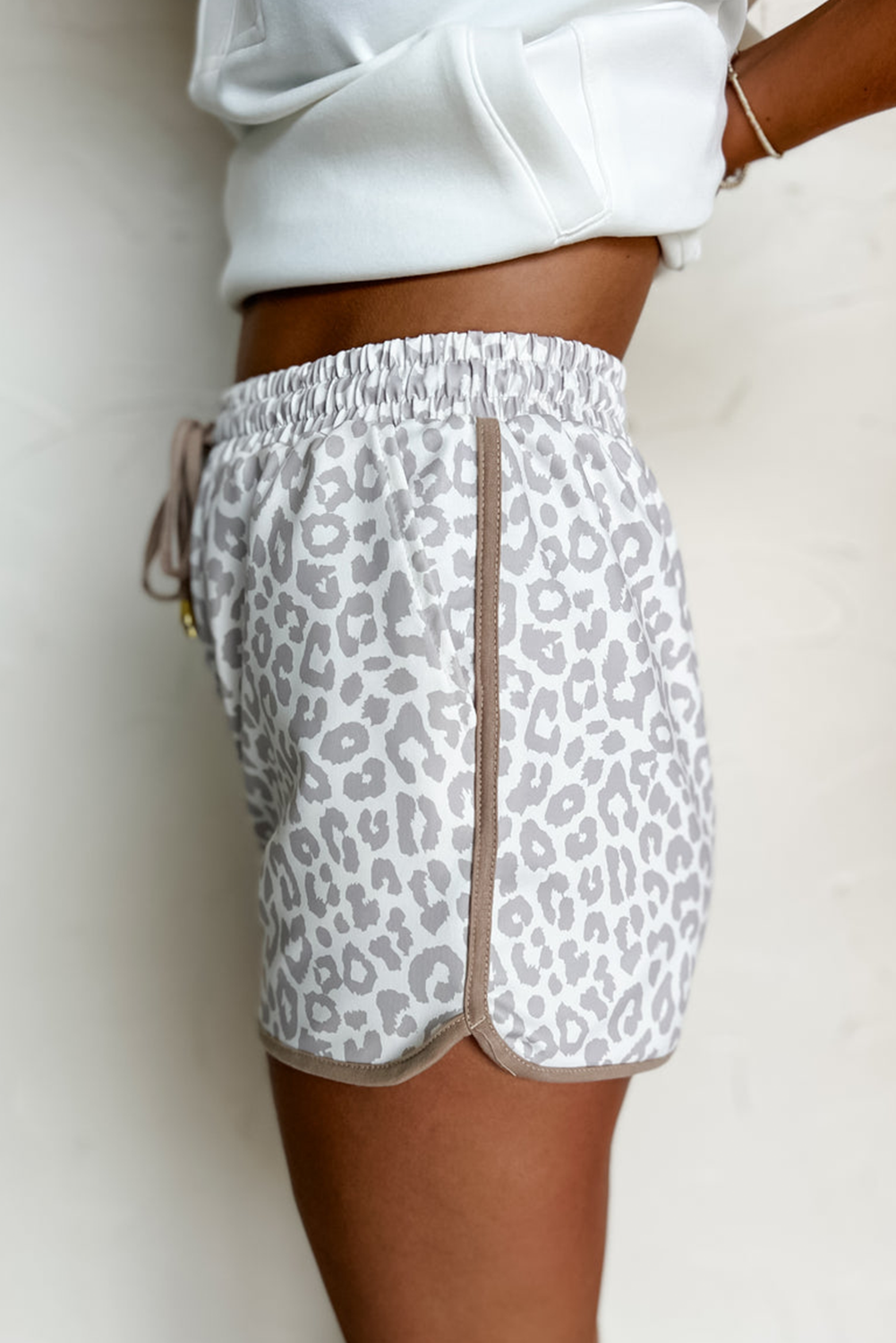 White Leopard Shorts