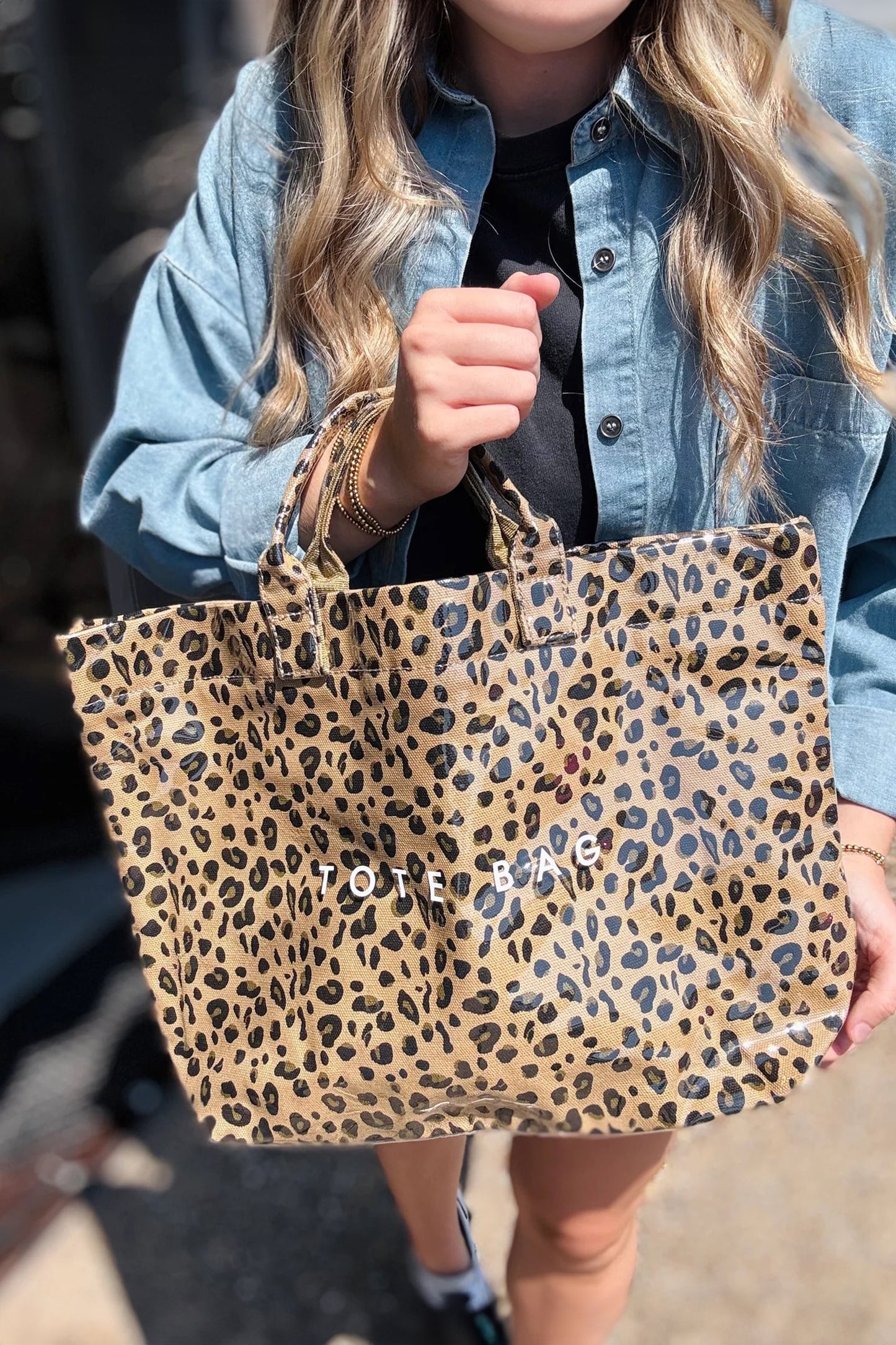 Brown Leopard Water Proof Tote Bag