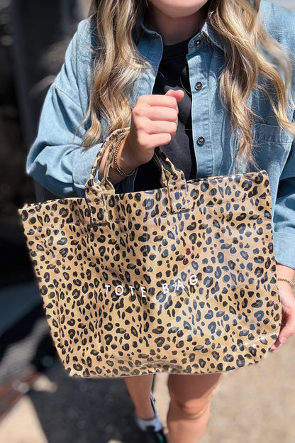 Brown Leopard Water Proof Tote Bag