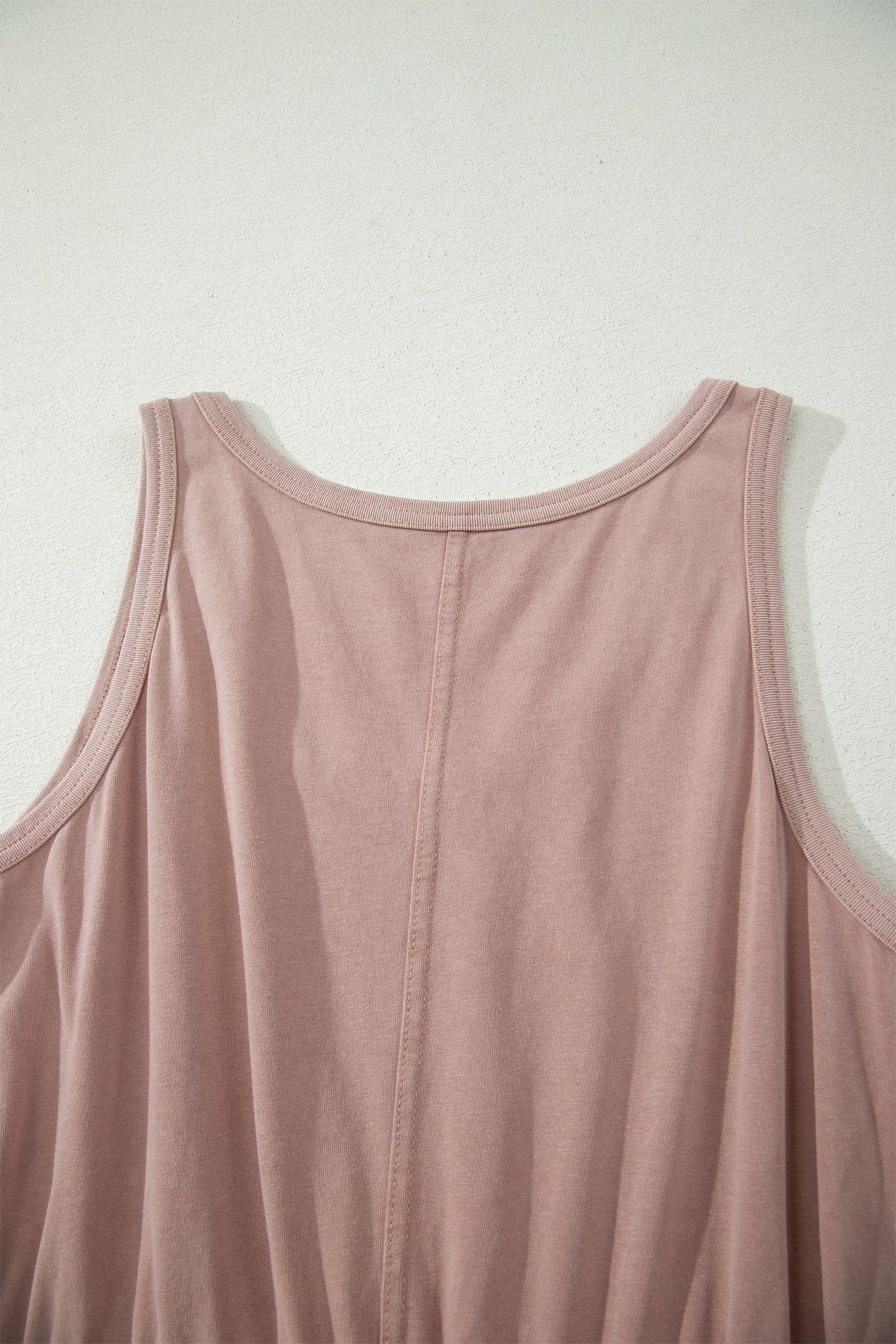 Mineral Wash U Neck Elastic Waist Sleeveless Mini Dress