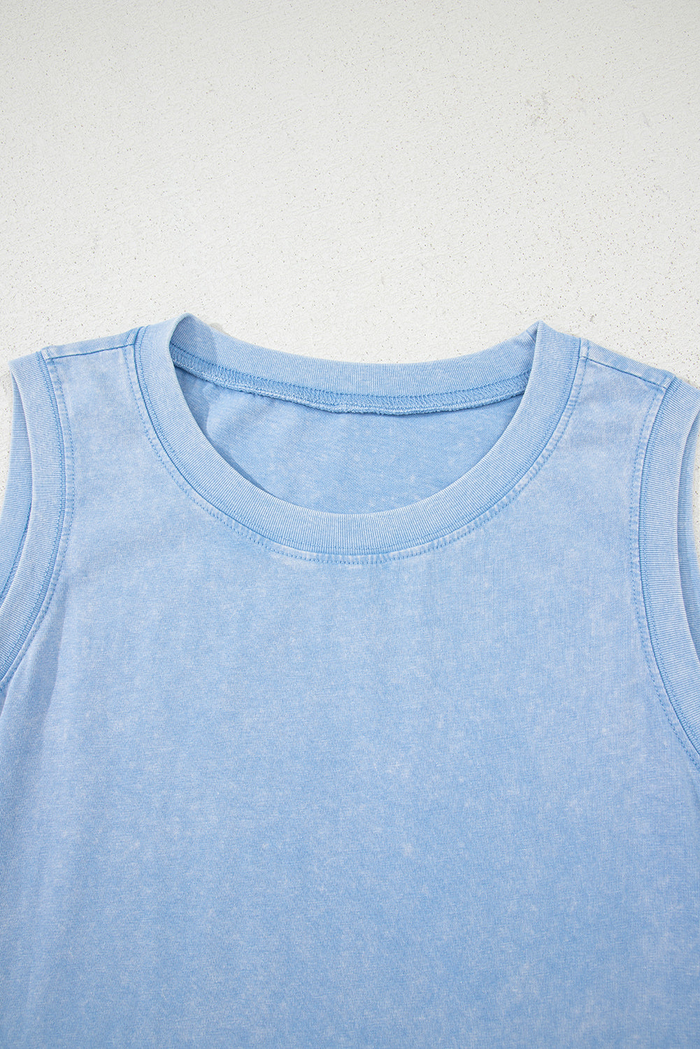 Blue Mineral Wash Tank Mini Dress