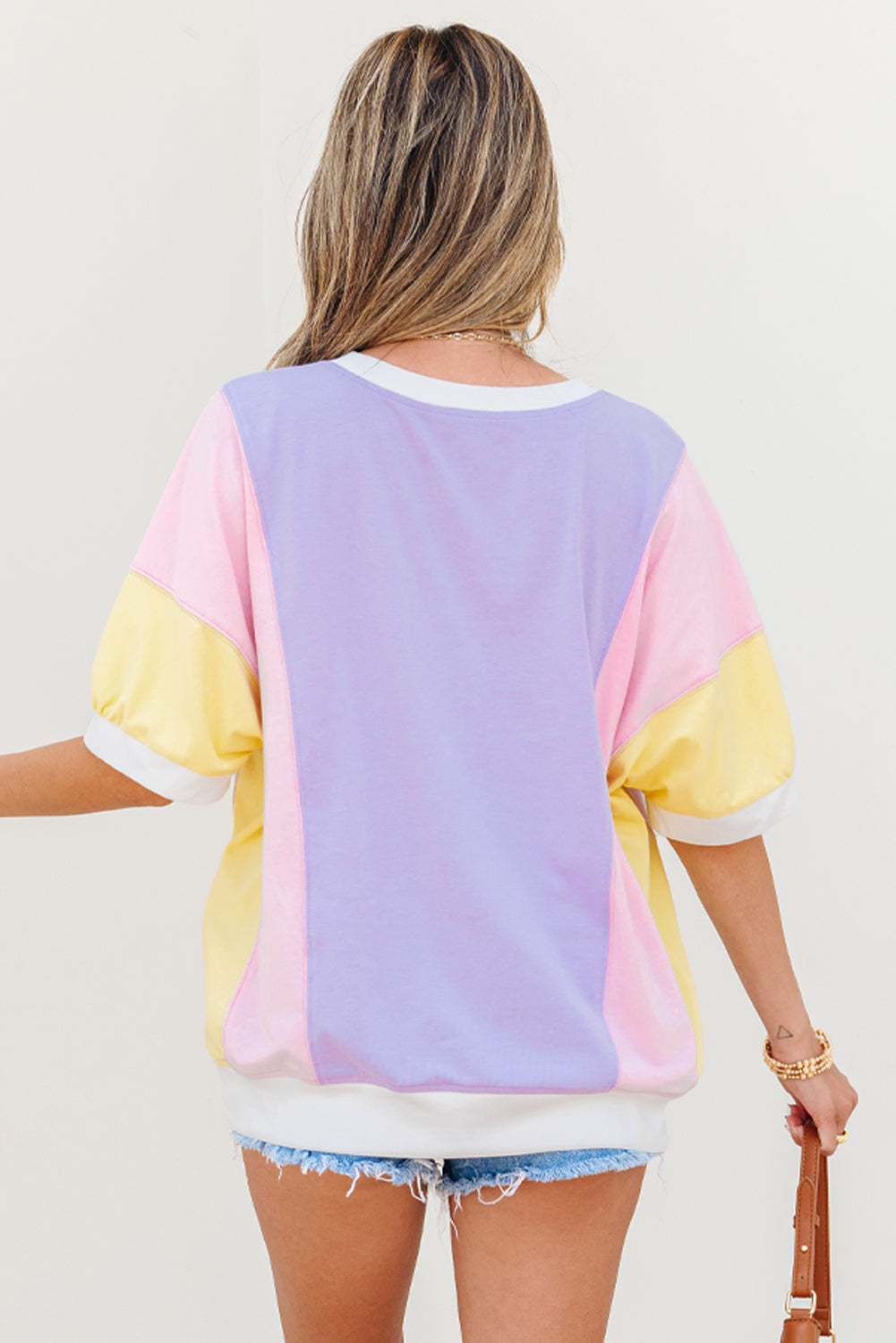 Purple Color Block Tee