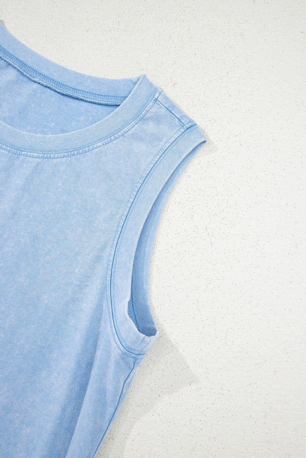 Blue Mineral Wash Tank Mini Dress